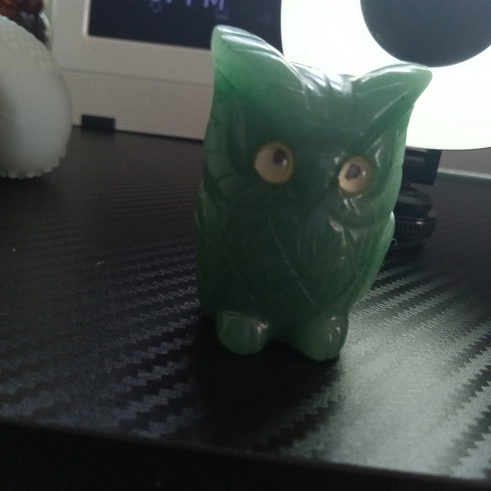 Green Owl Figurine